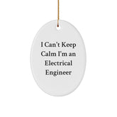 Funny Electrical Engineer Gifts - I Can't Keep Calm Oval Ornament for Electrical Engineer Men - Unique Christmas Unique Gifts from Men to Electrical Engineer - Image 1